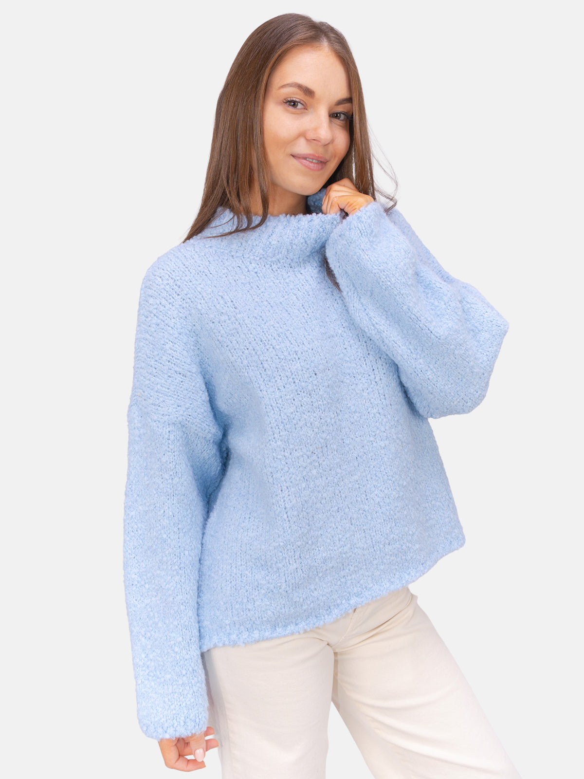 Strick Pullover aus Woll-Mix - Brooklyn in Babyblau #Farbe_Babyblau