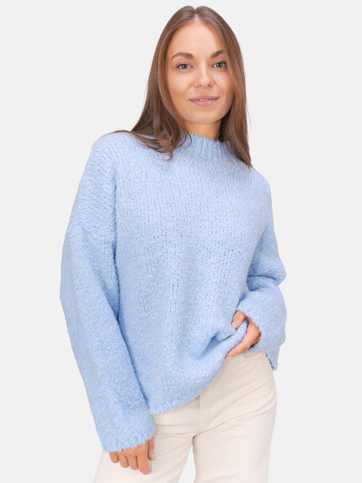 Strick Pullover aus Woll-Mix - Brooklyn in Babyblau #Farbe_Babyblau