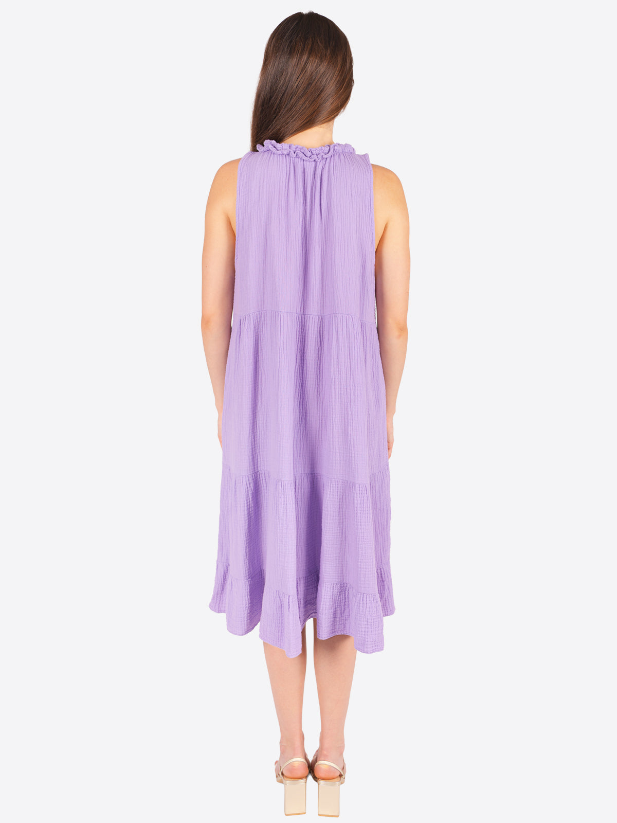 Musselin Kleid mit Tasseln - Buki in Flieder #Farbe_Flieder