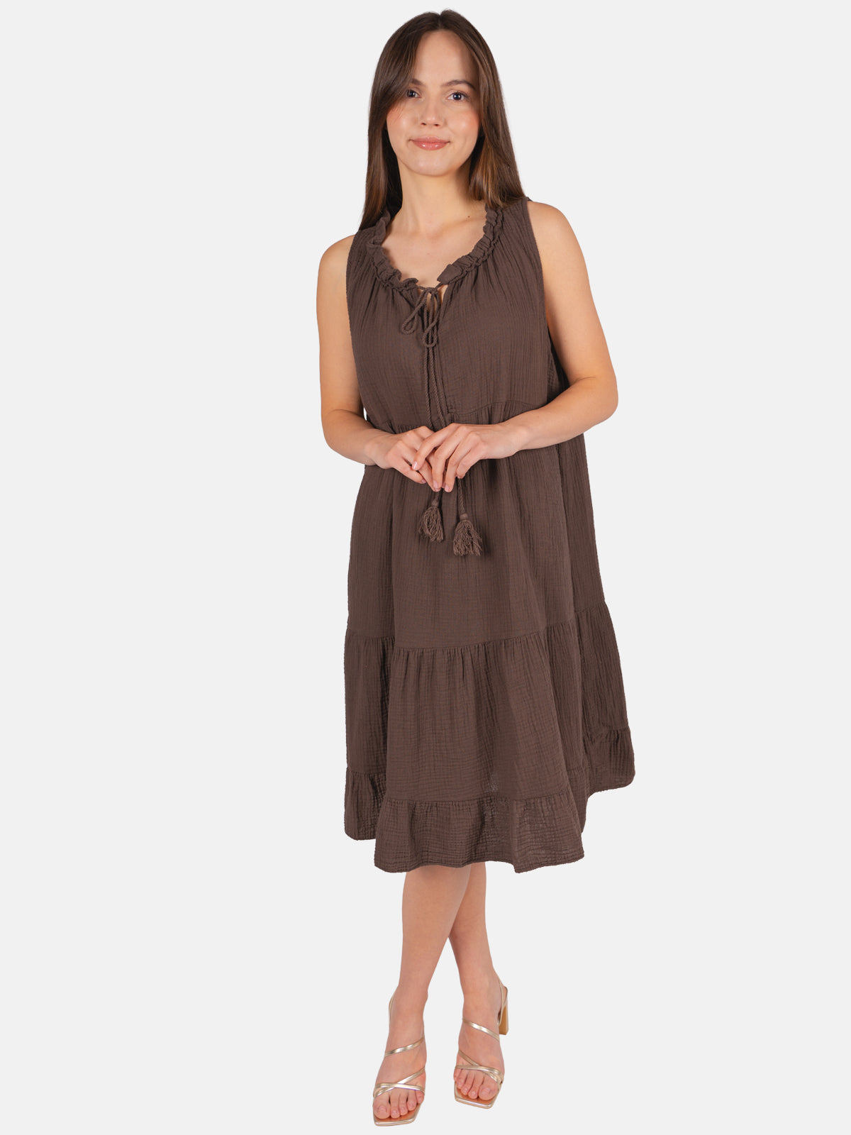 Musselin Kleid mit Tasseln - Buki