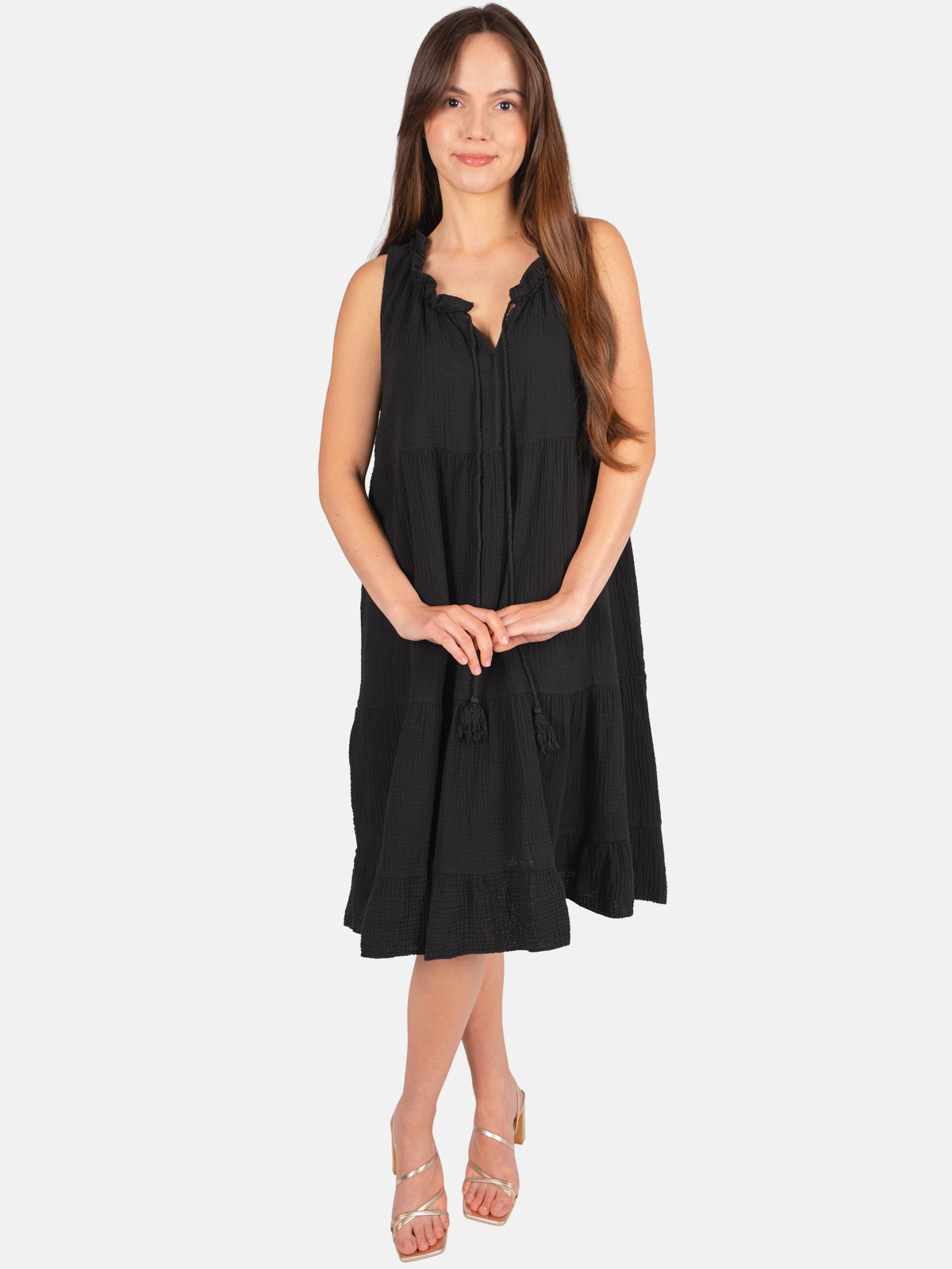 Musselin Kleid mit Tasseln - Buki