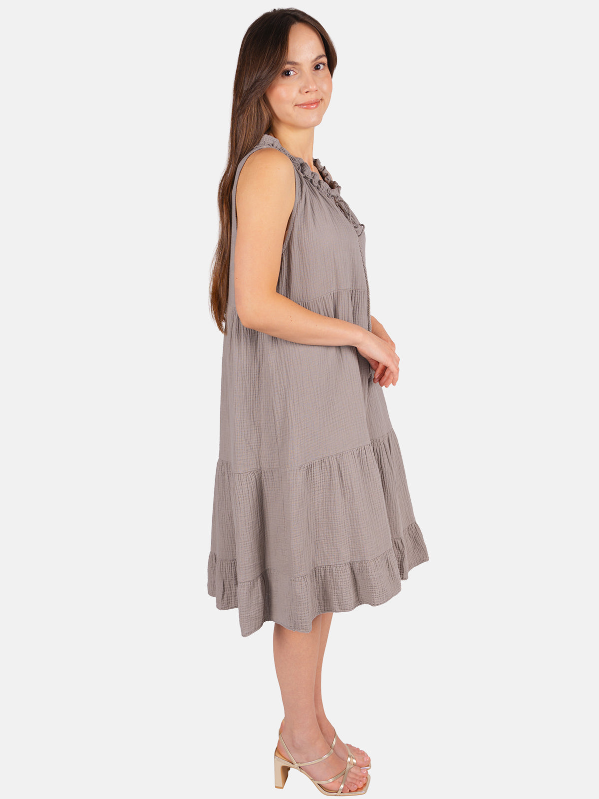 Musselin Kleid mit Tasseln - Buki