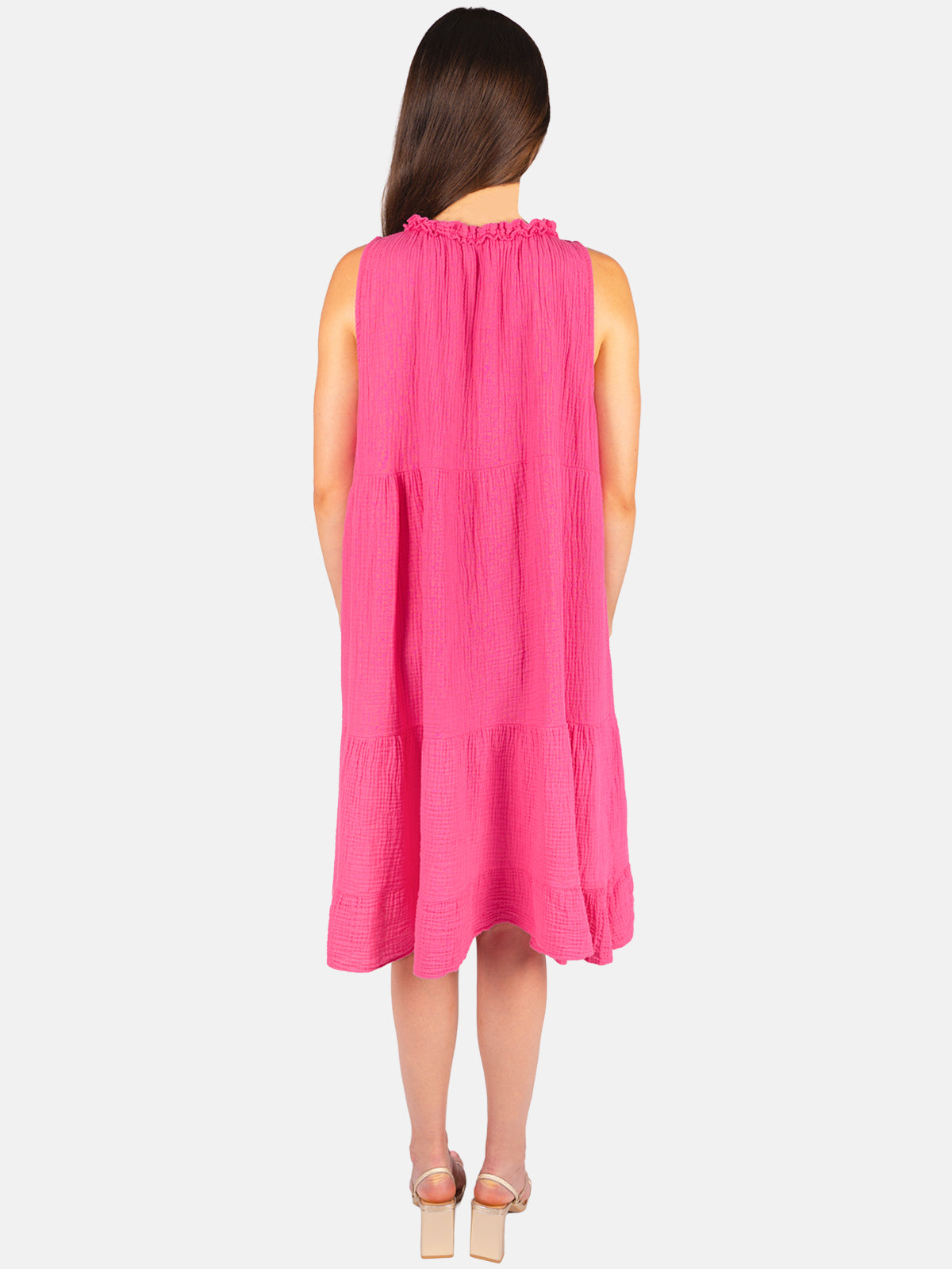 Musselin Kleid mit Tasseln - Buki in Pink #Farbe_Pink