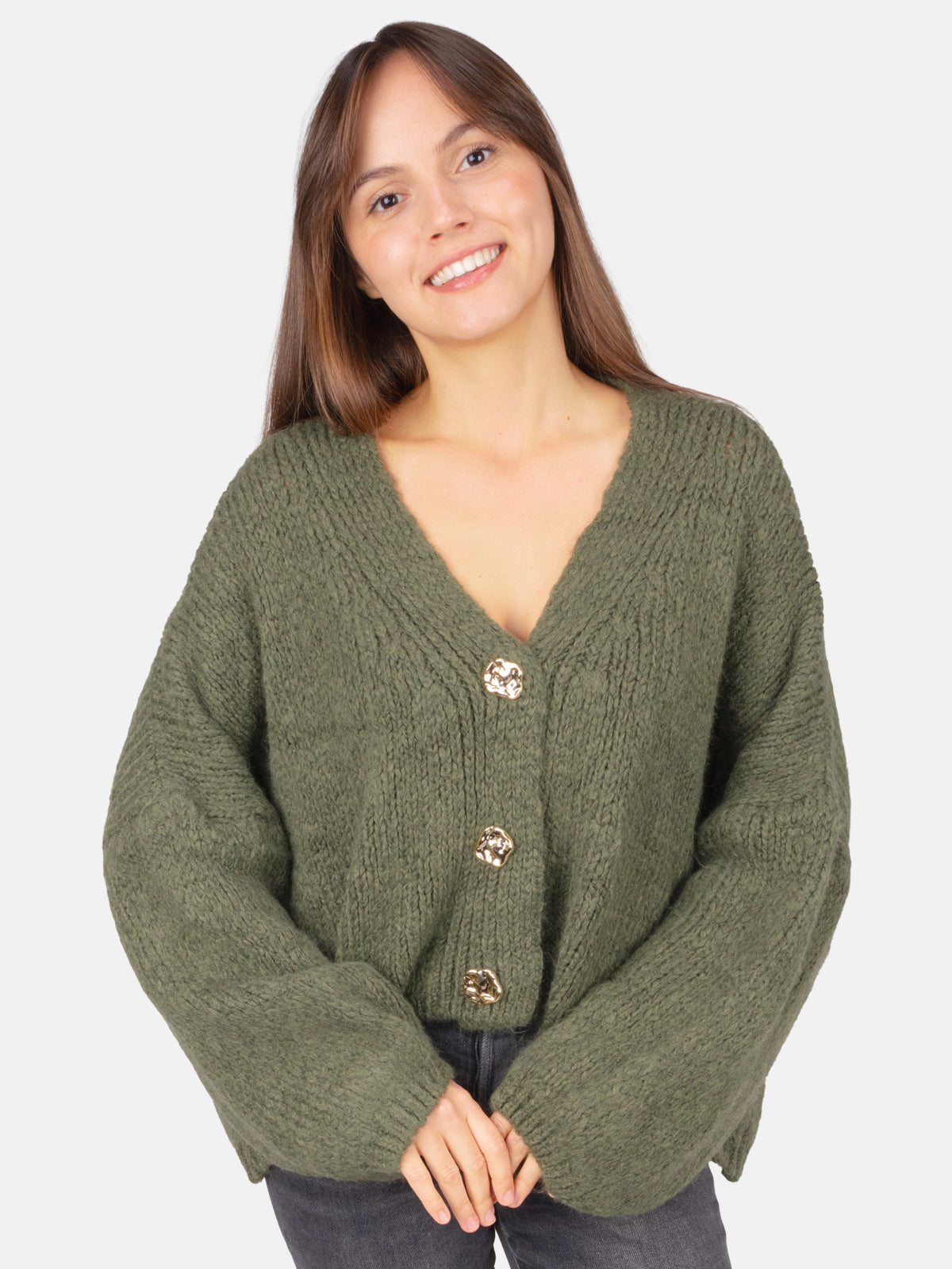 Damen Cardigan kurz mit Knopfverschluss - Jojo