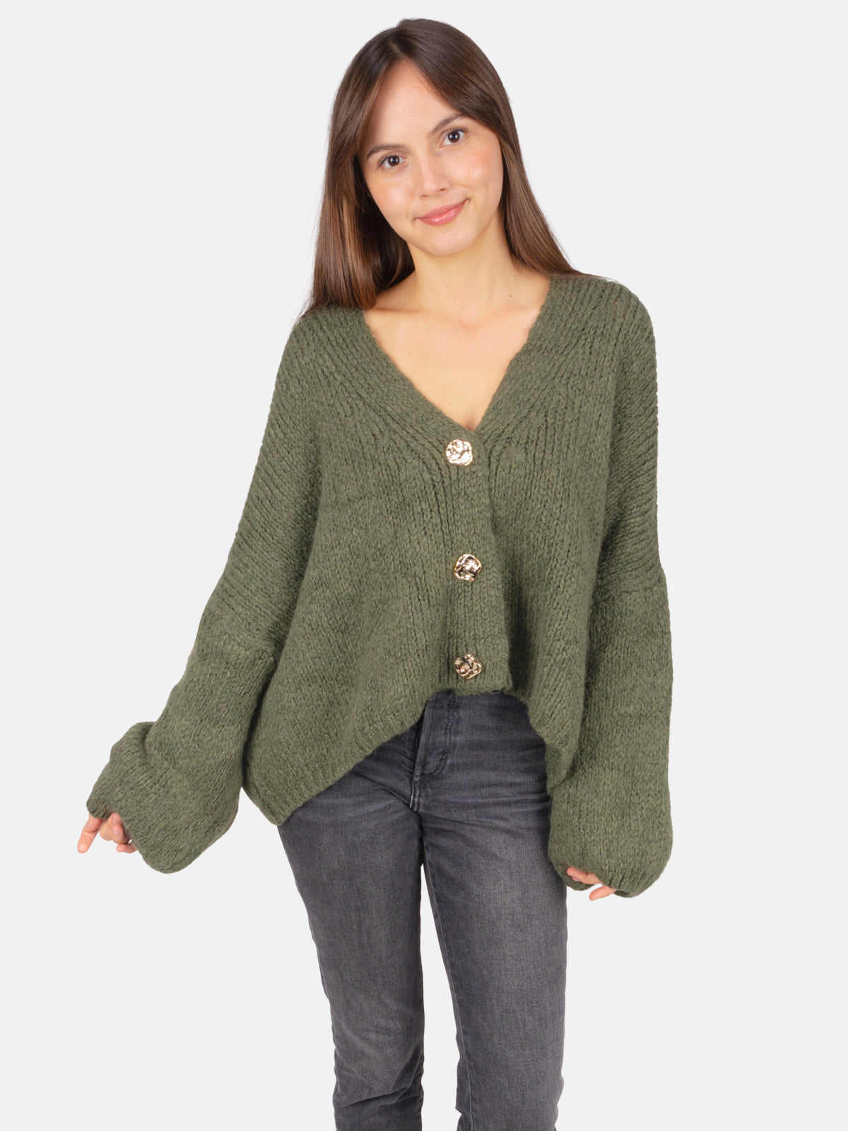 Damen Cardigan kurz mit Knopfverschluss - Jojo