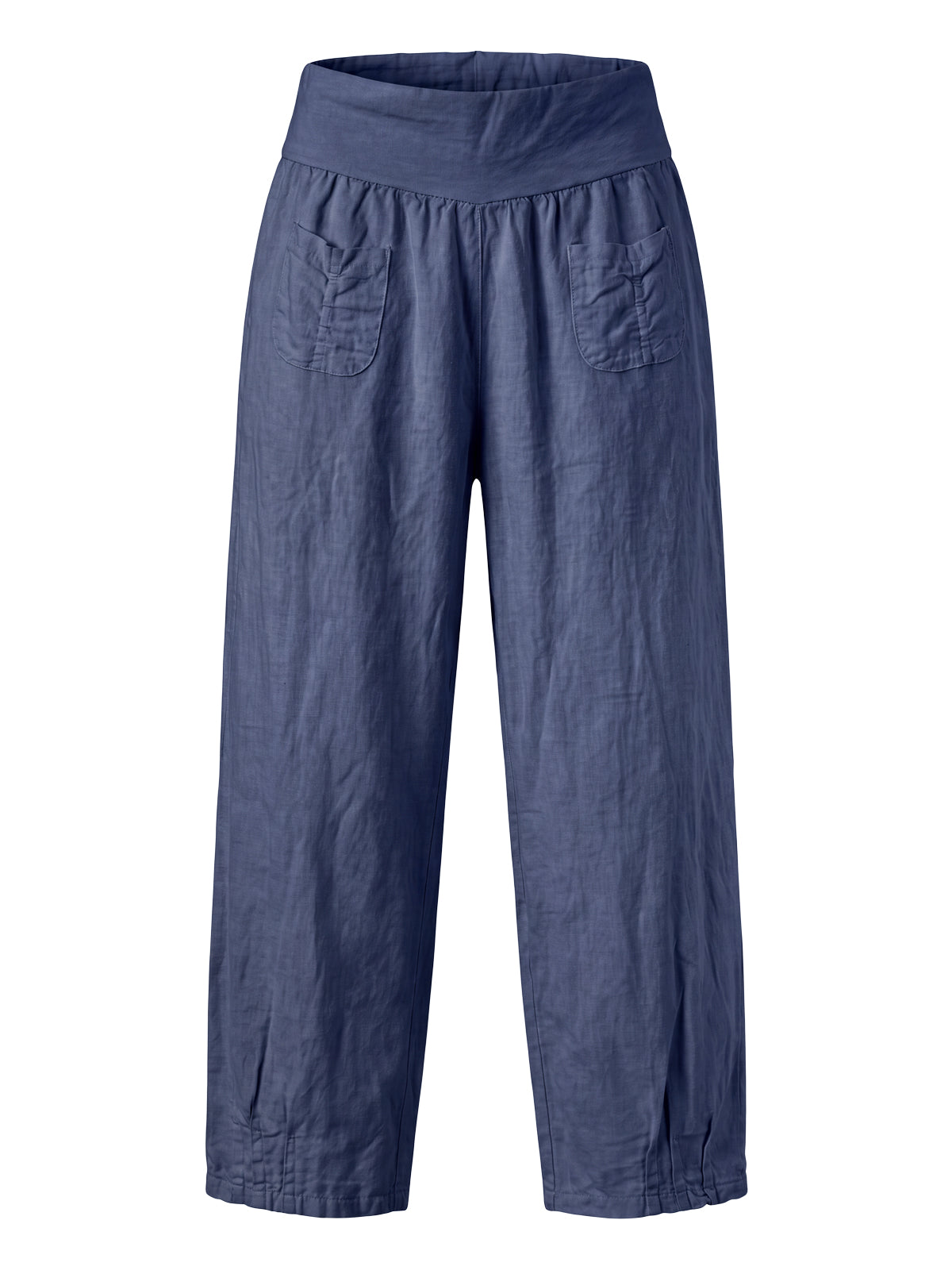 Lockere Damen Leinenhose - dunkelblau - Clara