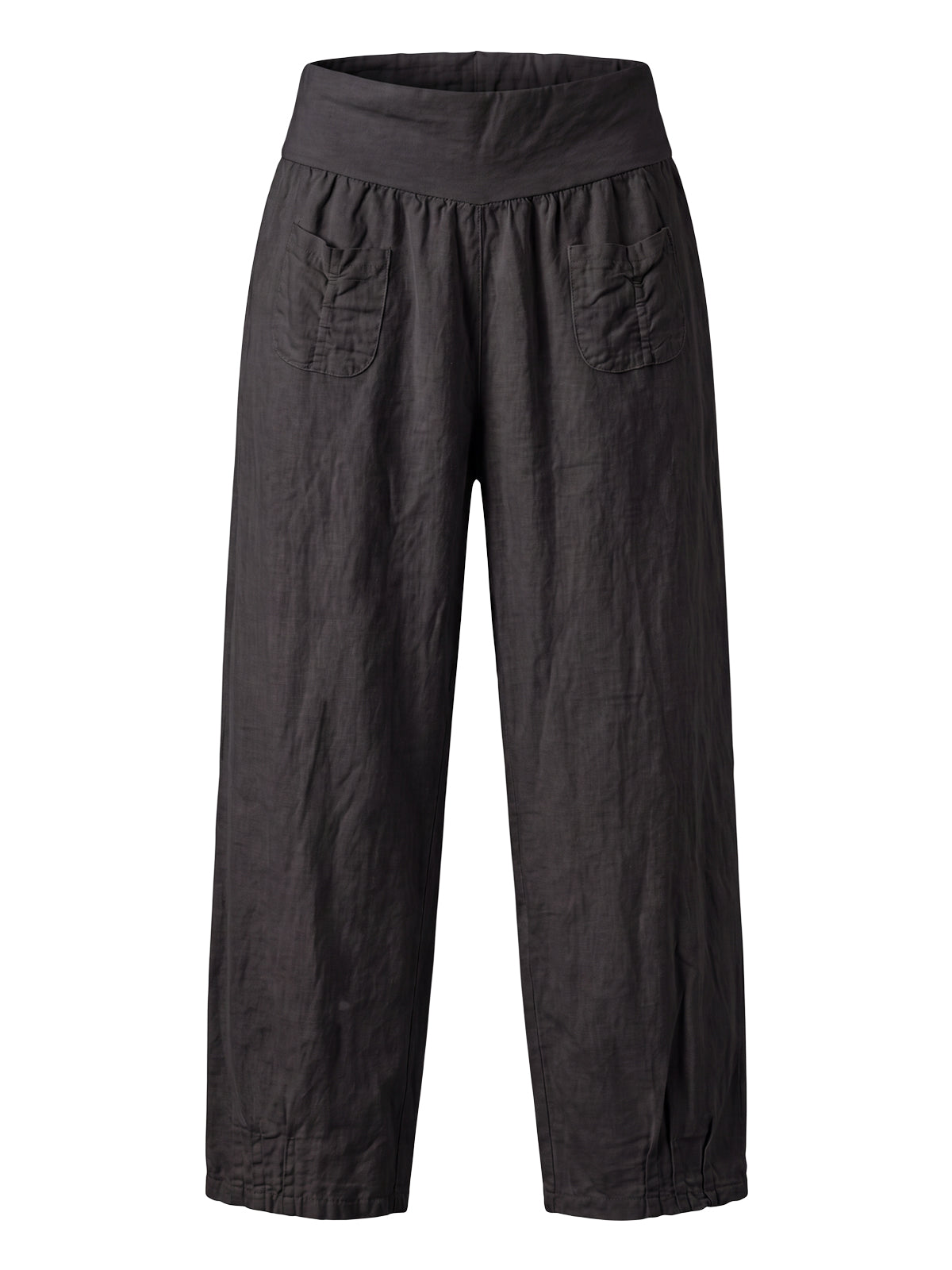 Lockere Damen Leinenhose - schwarz - Clara