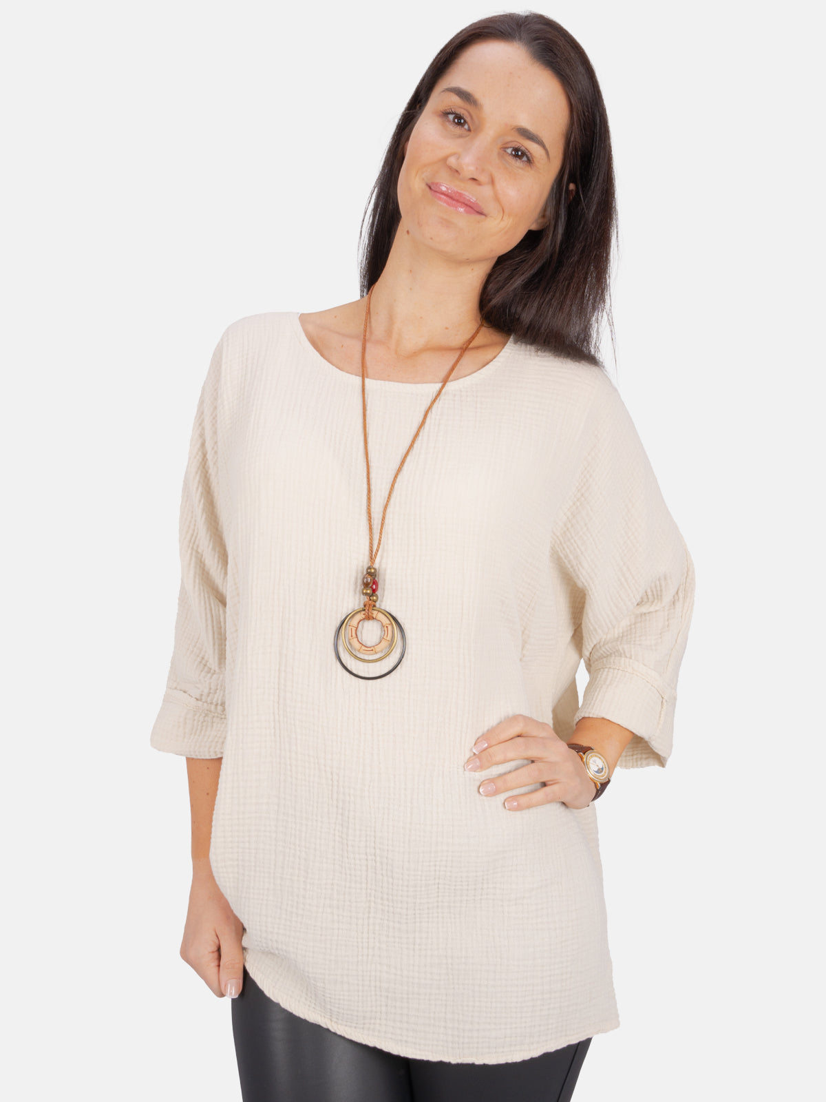 Musselin Bluse mit Kette - Valentina