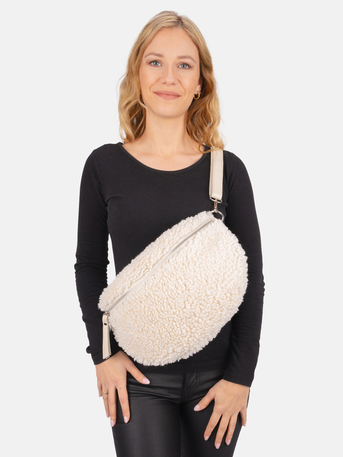 Stofftasche Crossbody Bag Size L - creme - Fluffy