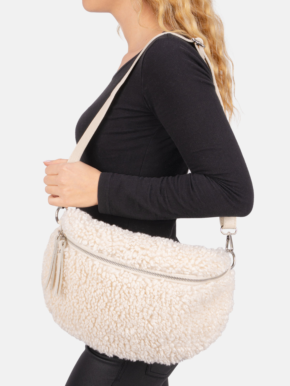 Stofftasche Crossbody Bag Size L - creme - Fluffy