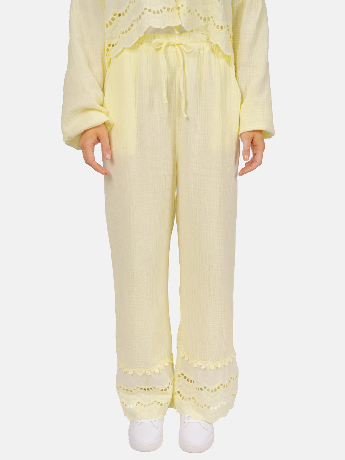 Musselinhose mit Lockstrickerei - Ines