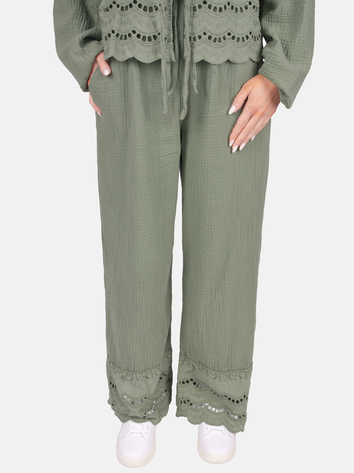 Musselinhose mit Lockstrickerei - Ines
