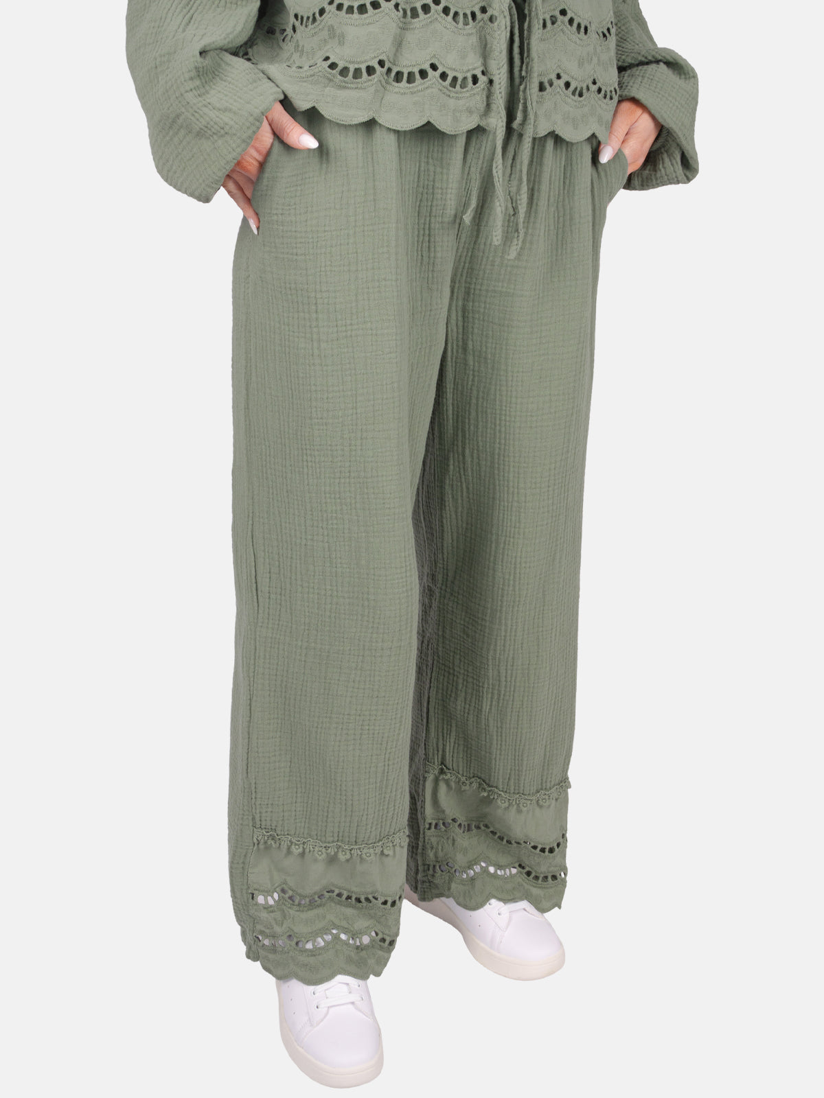 Musselinhose mit Lockstrickerei - Ines