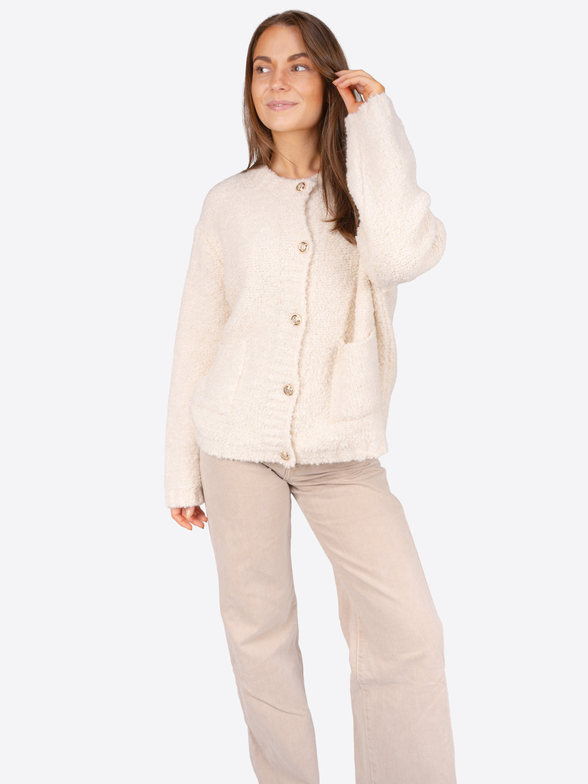 Damen Strickjacke mit Knopfverschluss Jana