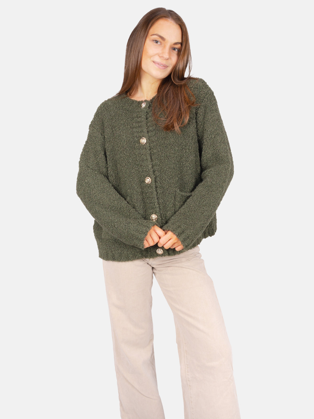 Damen Strickjacke mit Knopfverschluss Jana