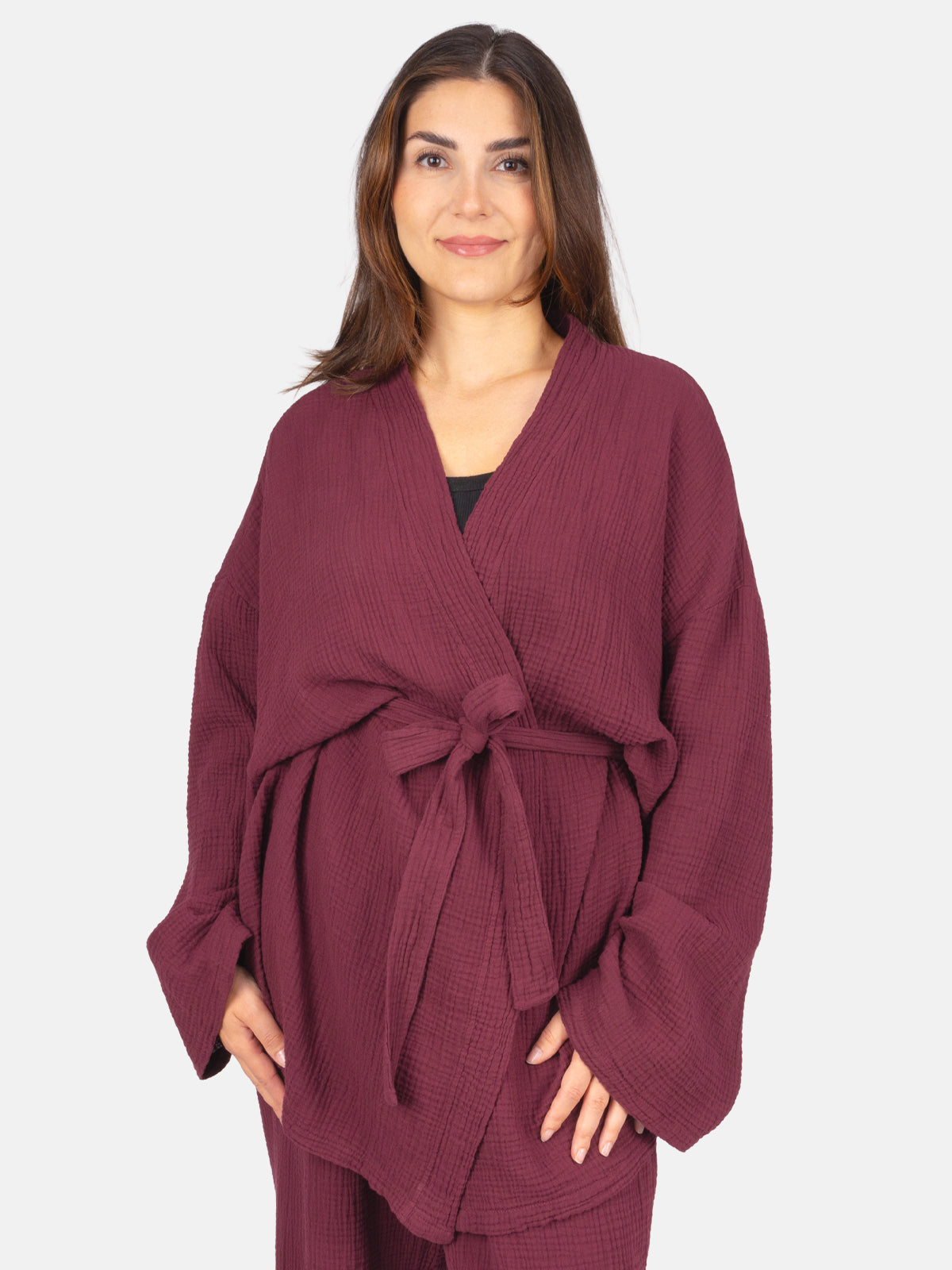 Damen Kimono Musselin mit Bindegürtel - Kehlani