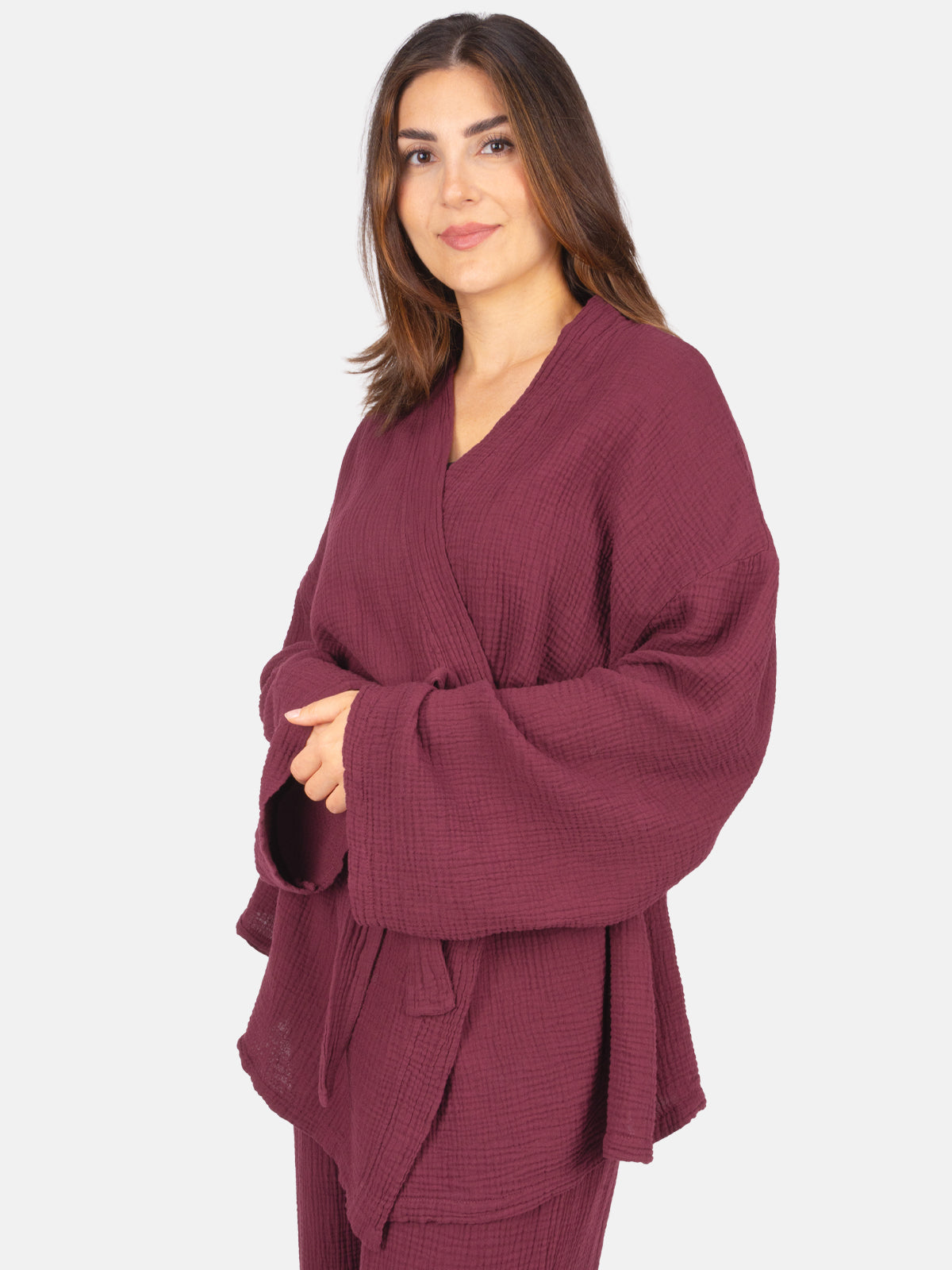 Damen Kimono Musselin mit Bindegürtel - Kehlani
