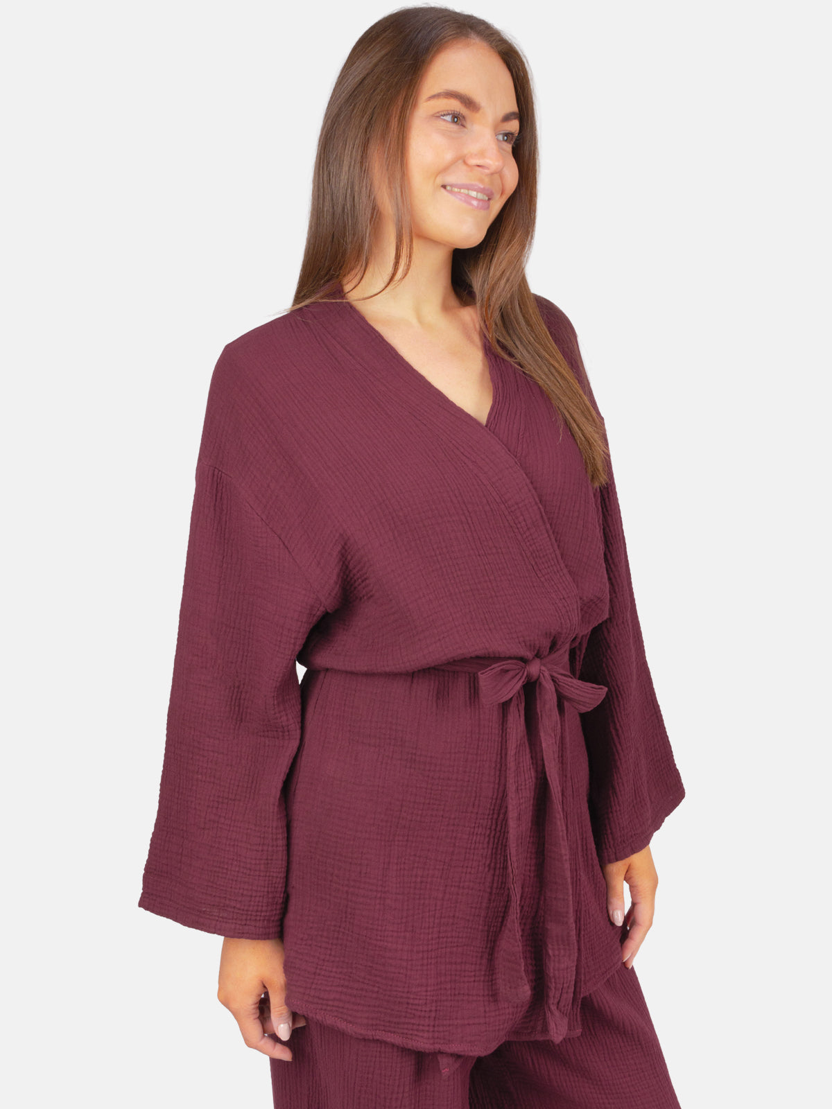 Damen Kimono Musselin mit Bindegürtel - Kehlani