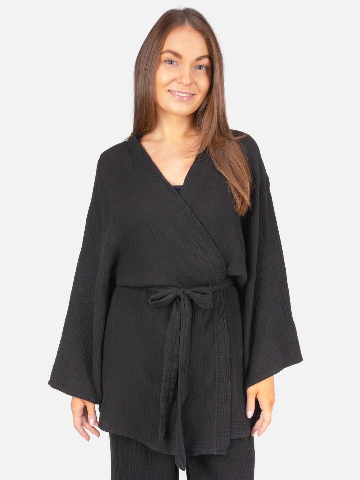 Damen Kimono Musselin mit Bindegürtel - Kehlani