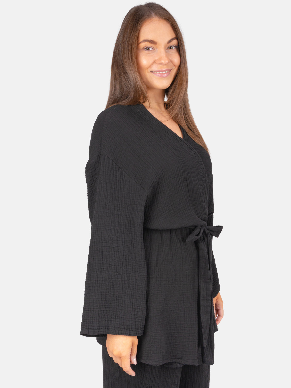 Damen Kimono Musselin mit Bindegürtel - Kehlani