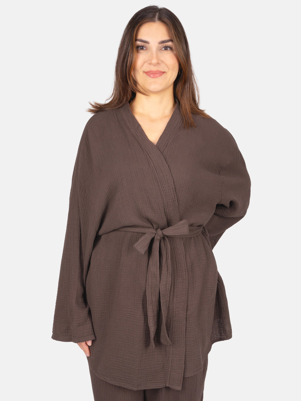 Damen Kimono Musselin mit Bindegürtel - Kehlani