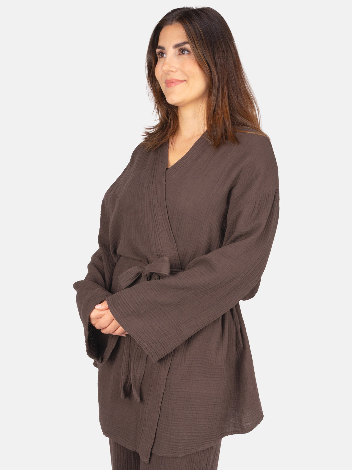 Damen Kimono Musselin mit Bindegürtel - Kehlani