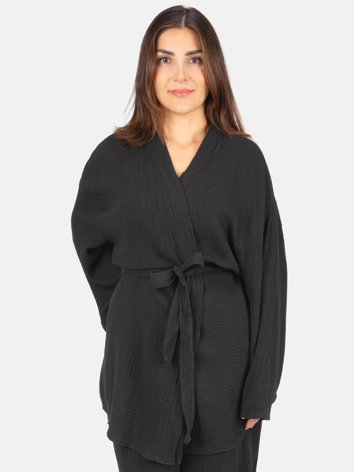 Damen Kimono Musselin mit Bindegürtel - Kehlani