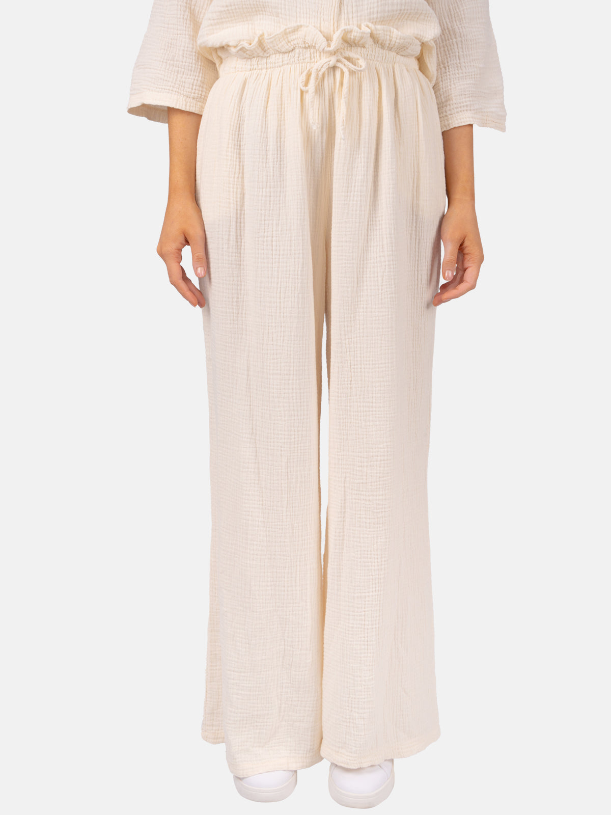 Lockere Musselinhose - creme - Liska