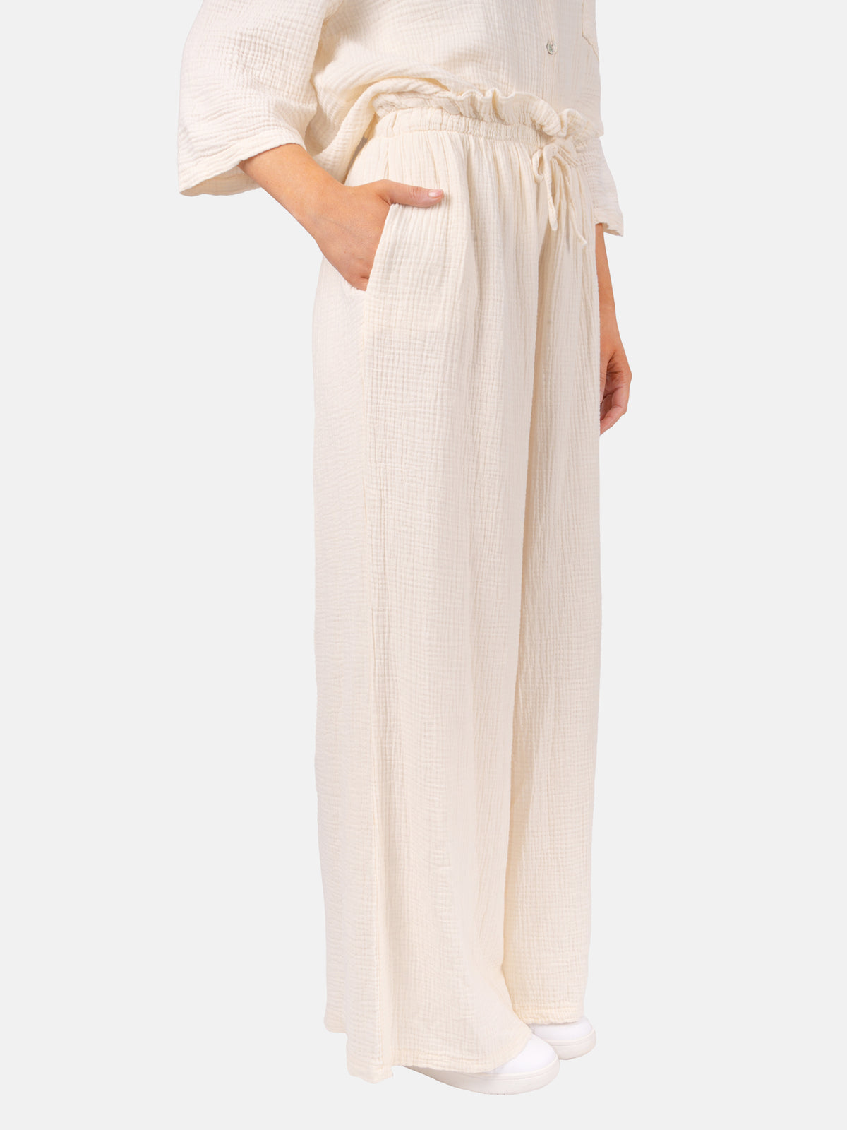 Lockere Musselinhose Liska in Creme #Farbe_Creme