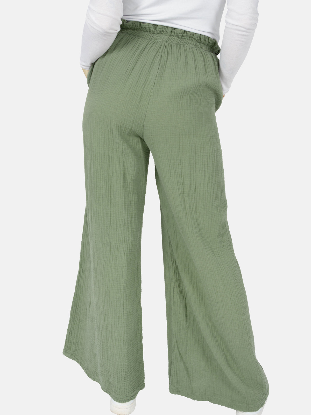 Lockere Musselinhose Liska in Khaki #Farbe_Khaki
