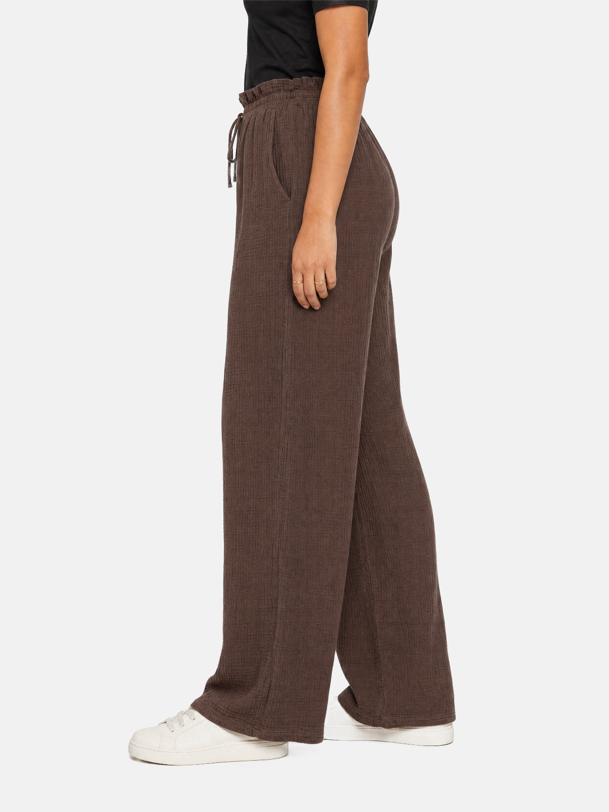 Lockere Musselinhose Liska in Mokka #Farbe_Mokka