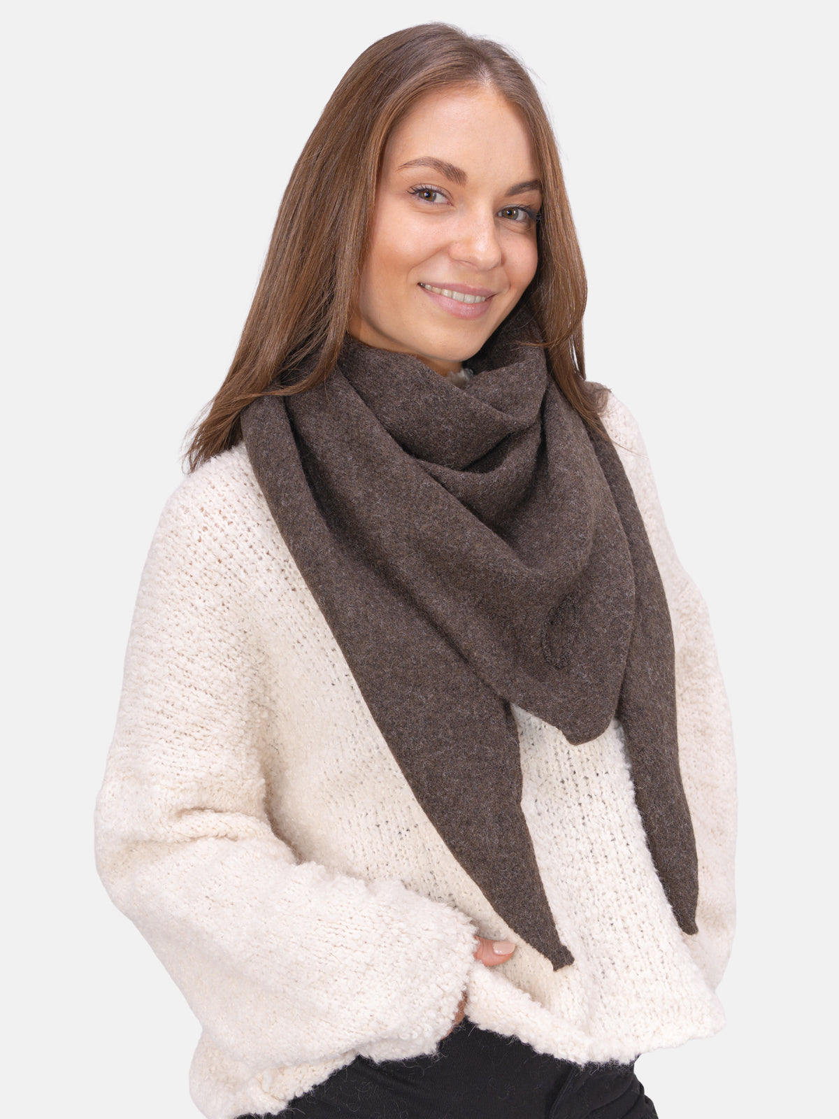 Dreieck Schal mit Herz Memphis #Farbe_Dark Coffee