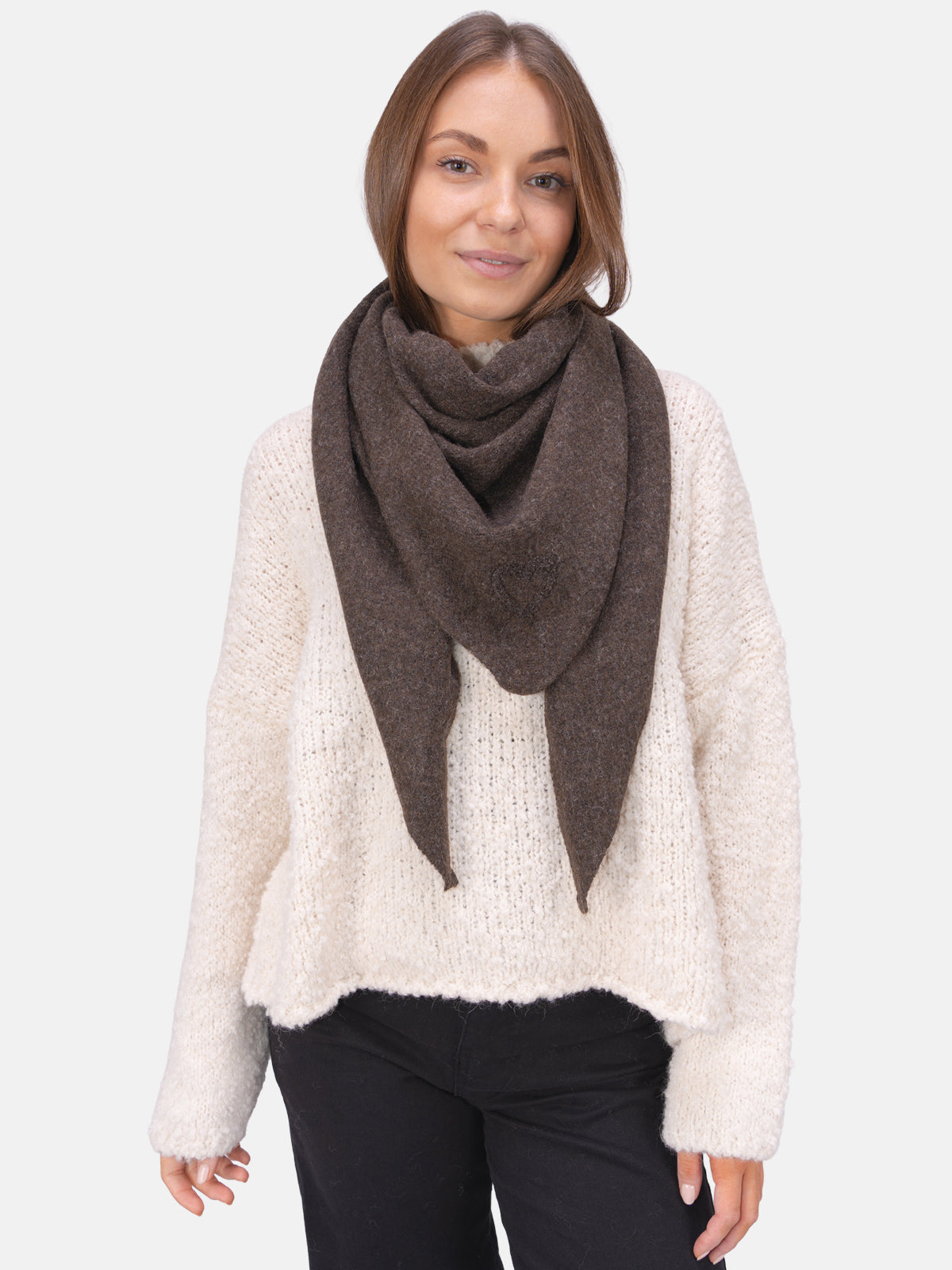 Dreieck Schal mit Herz Memphis #Farbe_Dark Coffee