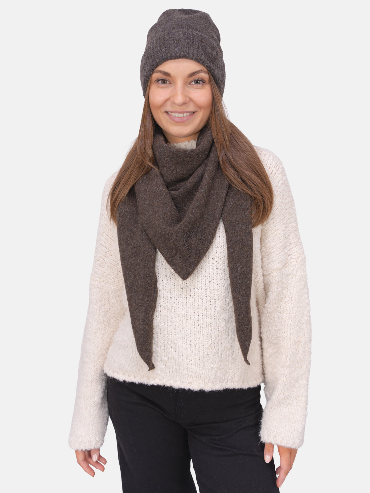 Dreieck Schal mit Herz Memphis #Farbe_Dark Coffee