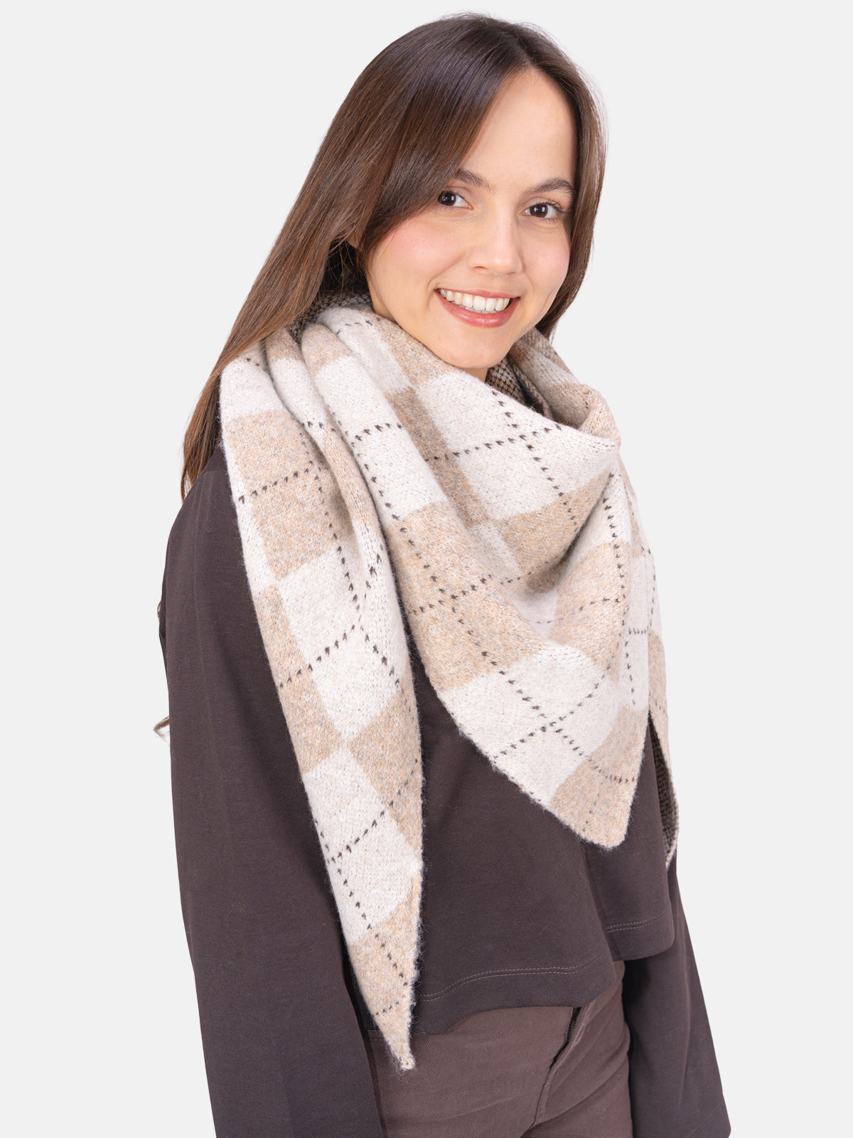 Schal Argyle Muster Winter Montana #Farbe_Beige Creme