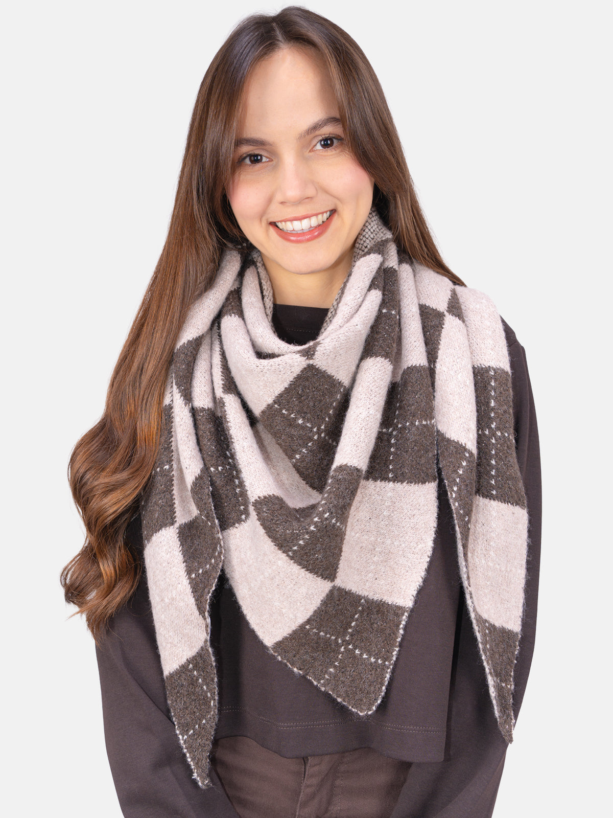 Schal Argyle Muster Winter Montana #Farbe_Coffee Sand