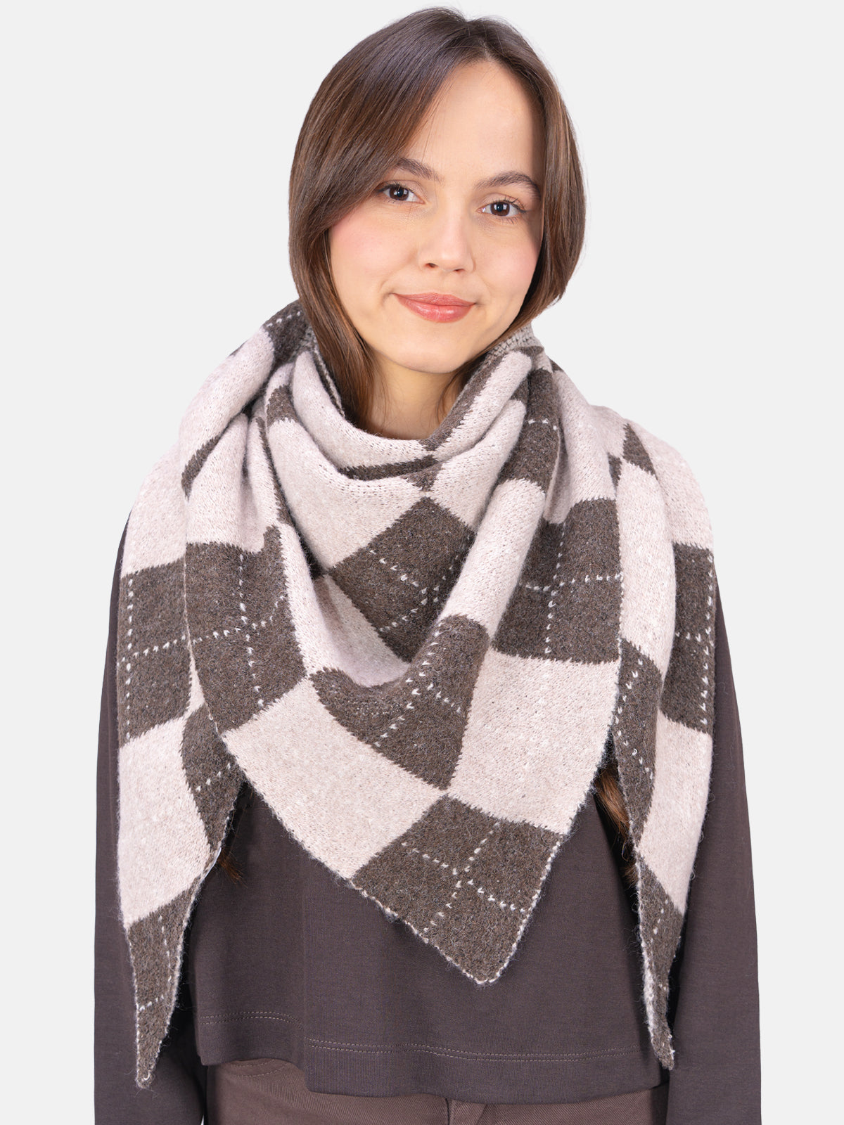 Schal Argyle Muster Winter Montana #Farbe_Coffee Sand