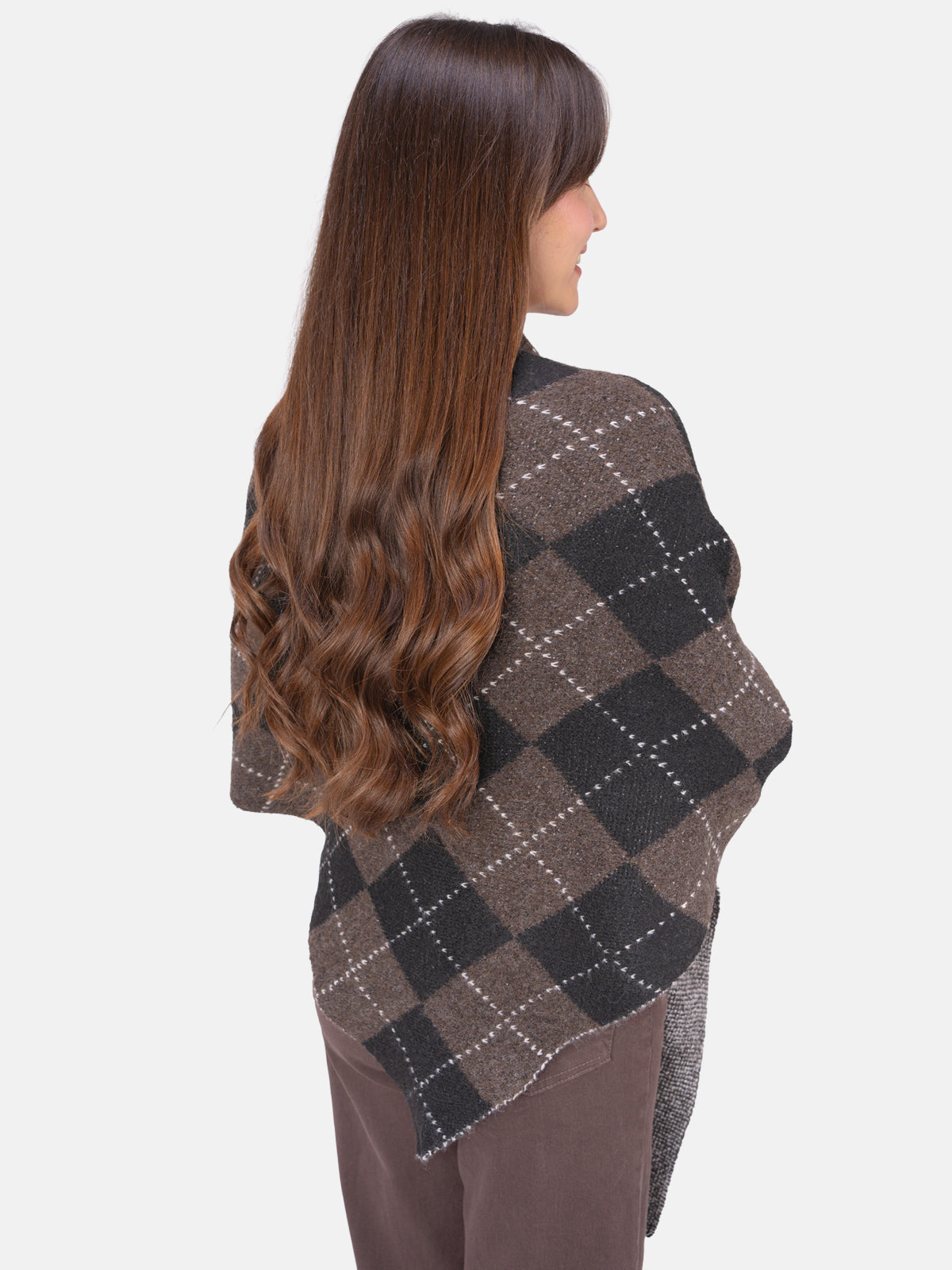 Schal Argyle Muster Winter Montana #Farbe_Coffee Schwarz
