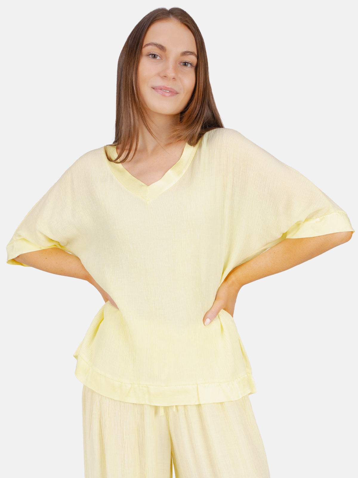 Crinkle Bluse halbarm - Stella