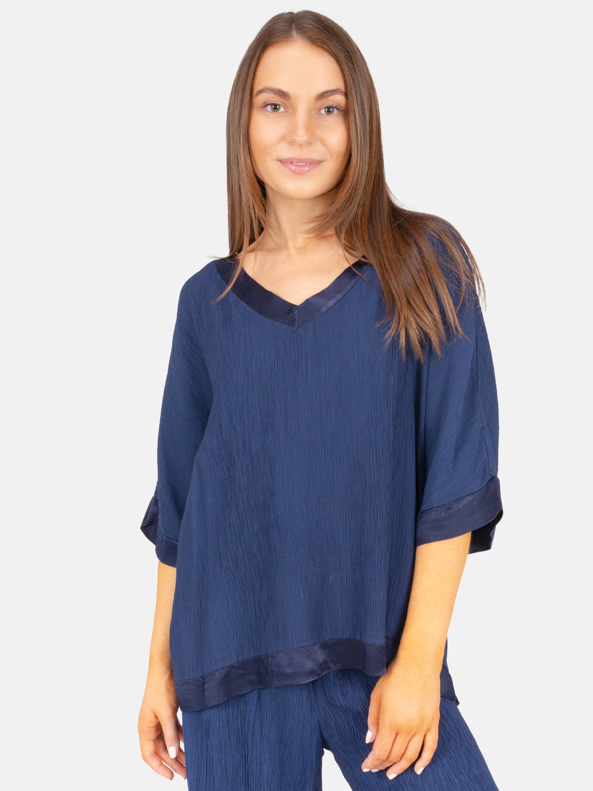 Crinkle Bluse halbarm - Stella