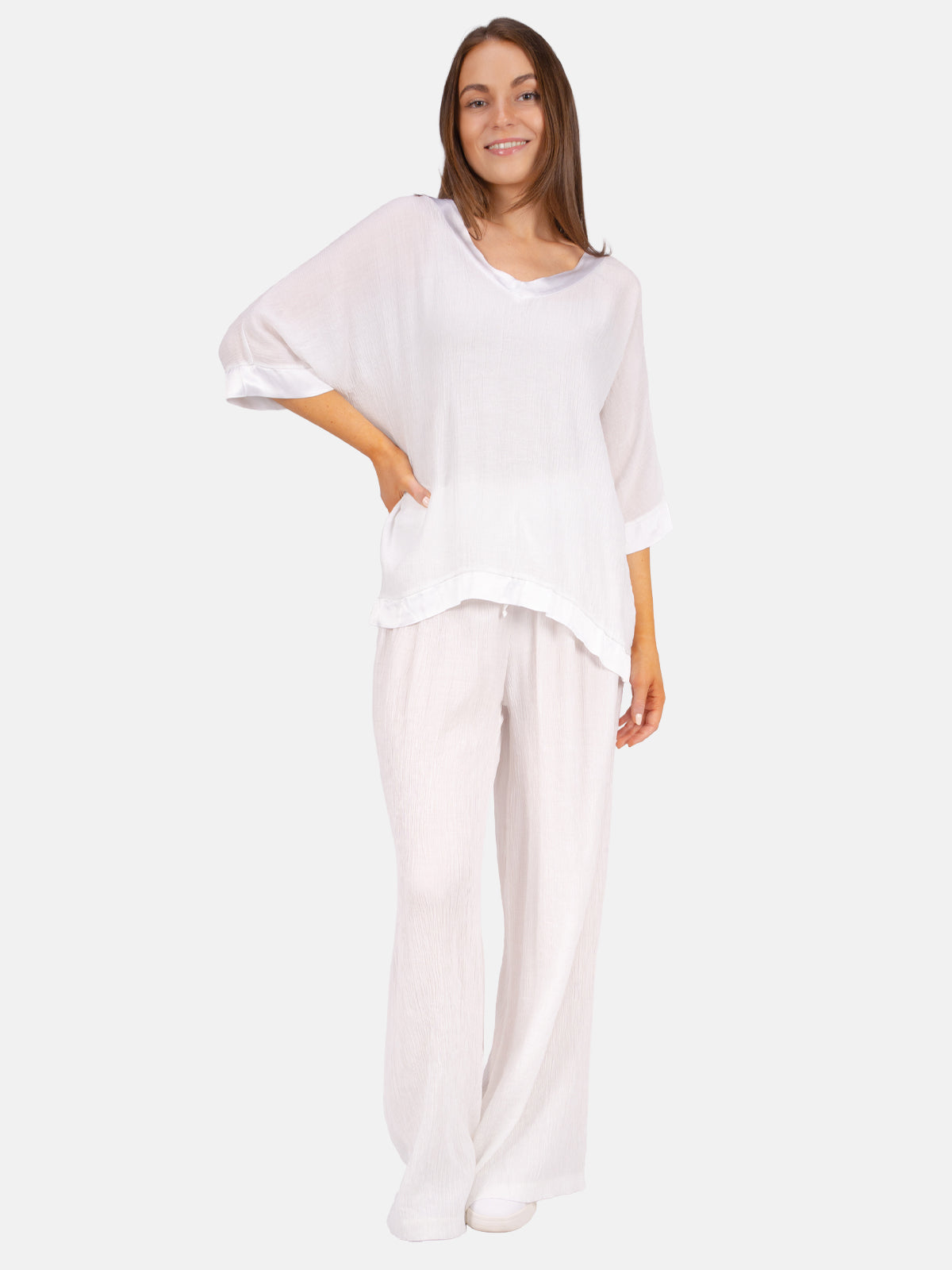 Crinkle Bluse halbarm - Stella