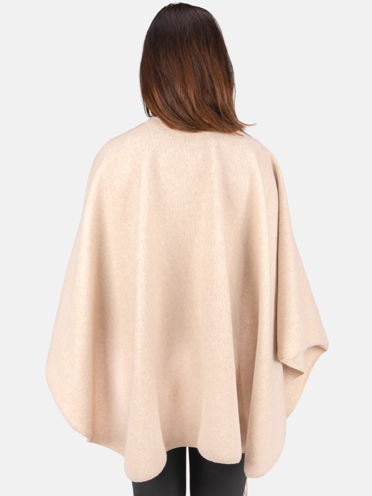 Damen Cape mit Fransen und Bindeschlaufe - Andrea