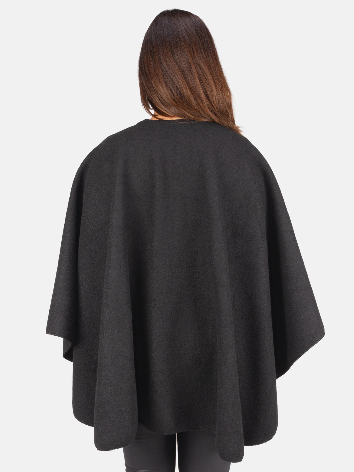 Damen Cape mit Fransen und Bindeschlaufe - Andrea