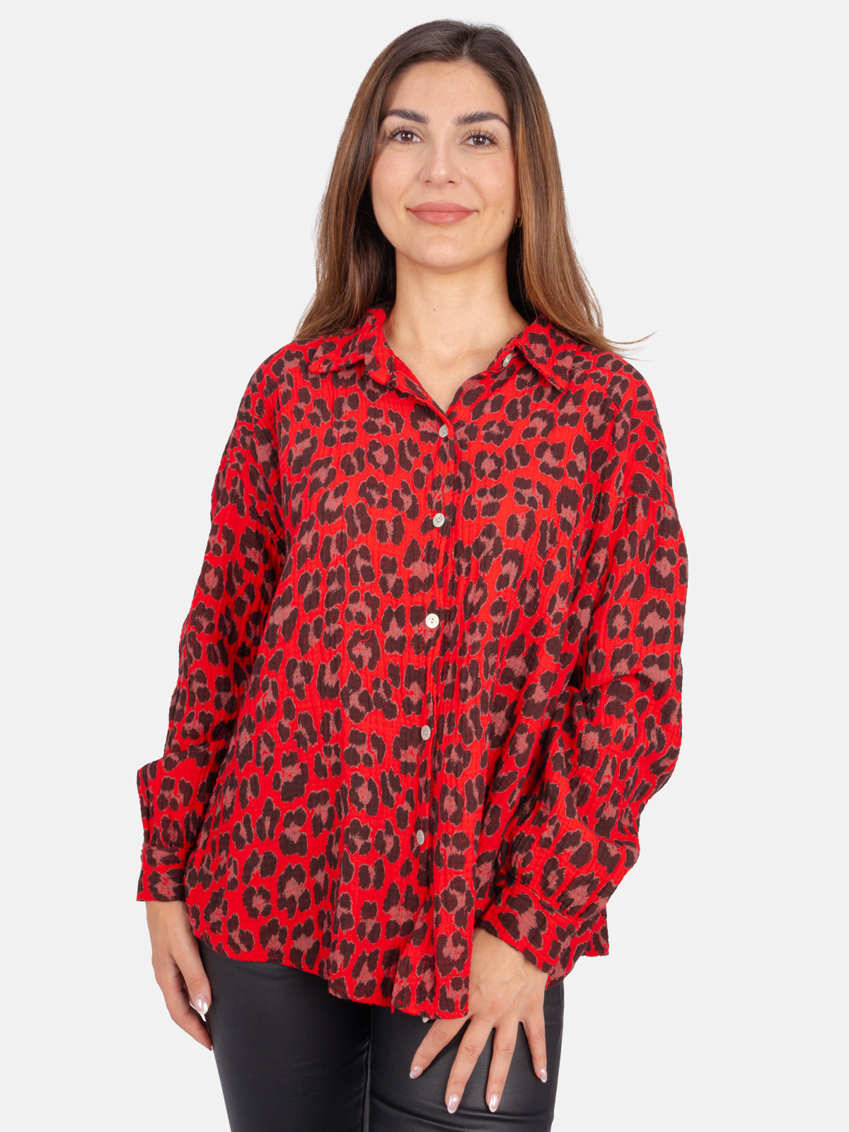 Leo Queen Musselinbluse - Leo Print