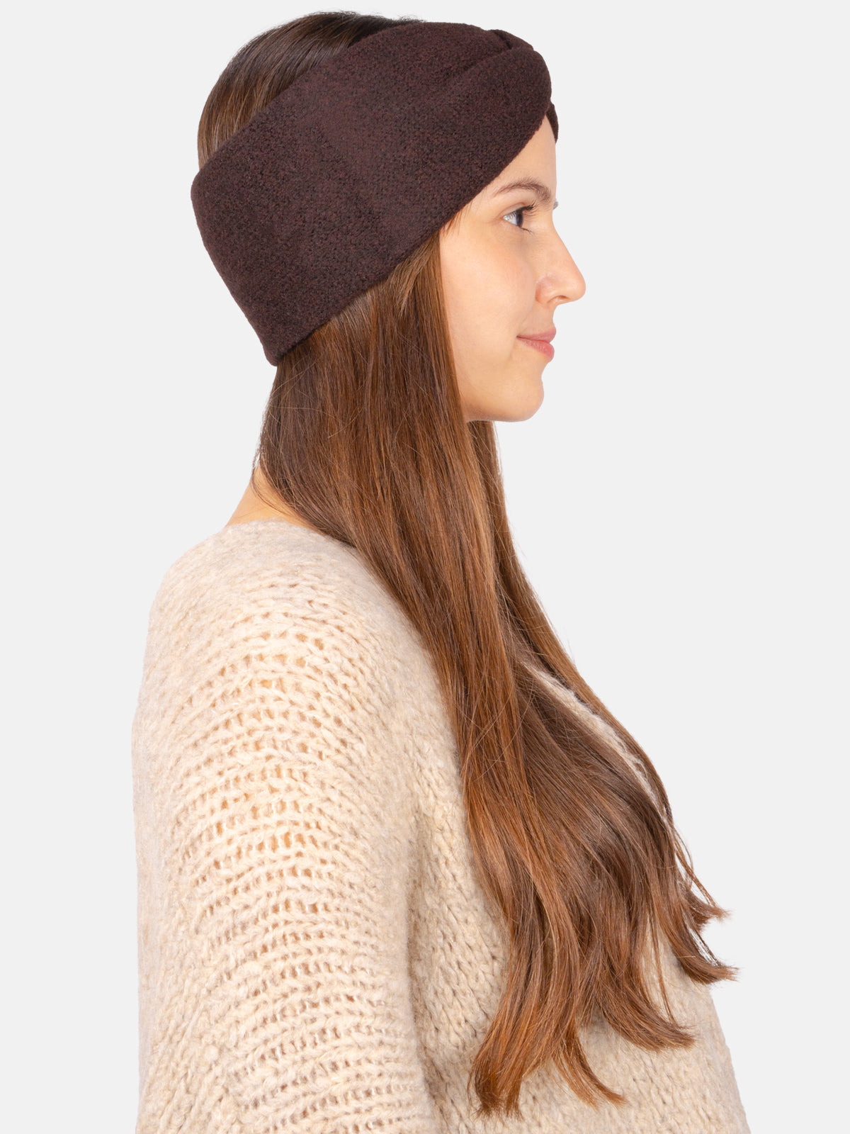 Damen Stirnband Uni - Fiona in Kastanienbraun #Farbe_Kastanienbraun