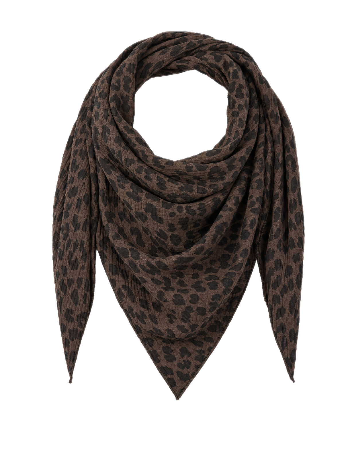 Musselin Dreieck Schal - Sydney in Mokka Leo #Farbe_Mokka Leo