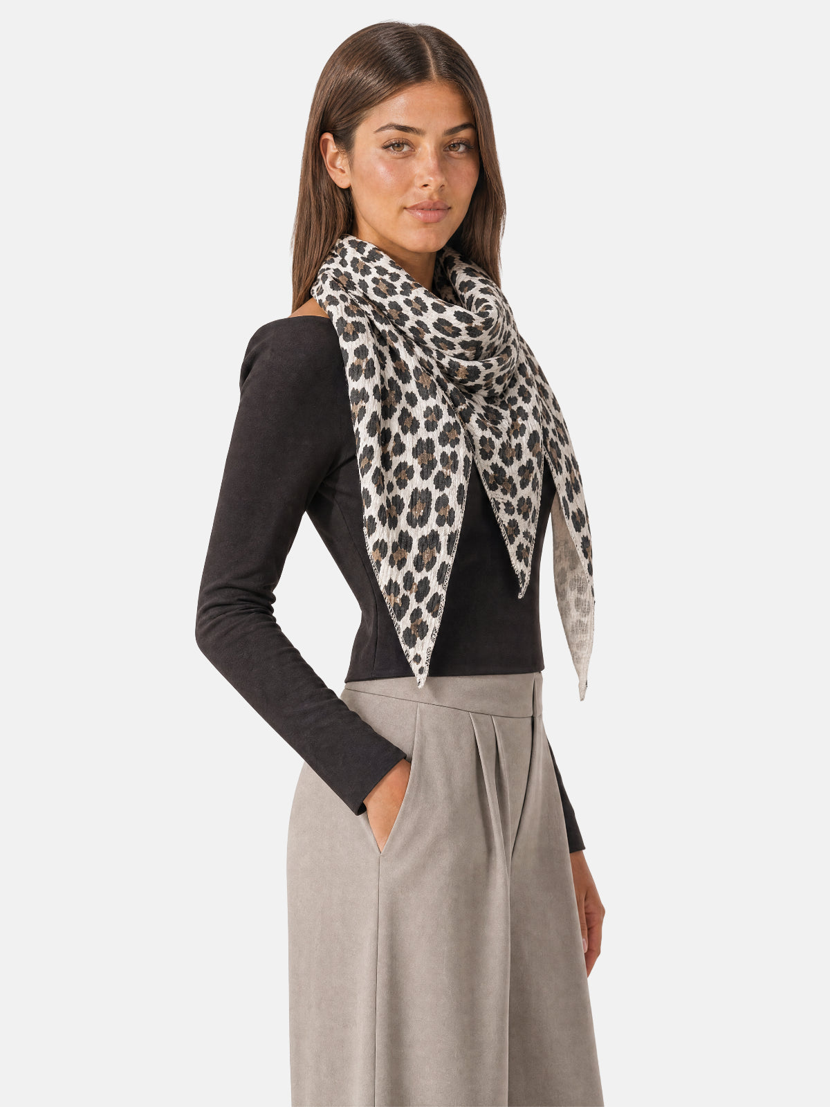 Musselin Dreieck Schal - Sydney in Weiß Leo #Farbe_Weiß Leo