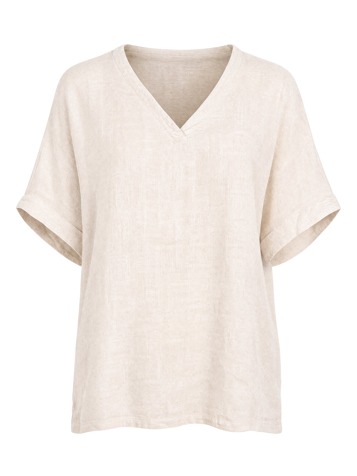 Leinen Shirt mit V-Ausschnitt - Tamara