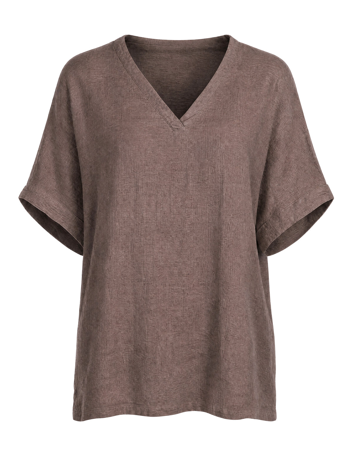 Leinen Shirt mit V-Ausschnitt - Tamara