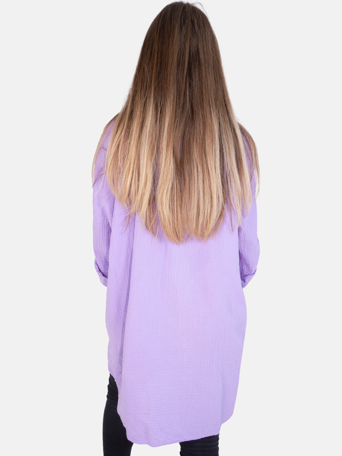 Musselinbluse mit Knopfverschluss & Taschen - flieder - Jessy